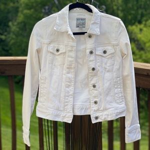 Old Navy Stretch White Jean Jacket